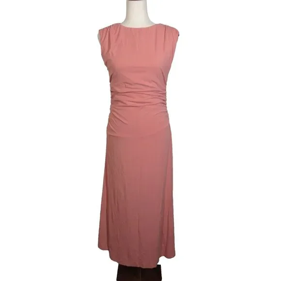 OGL  Eco-SkinKiss Breezy Cooling Side Ruched Maxi Dress In Sahara Size Large - Picture 12 of 16